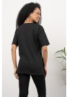 Siyah Yanı Fermuarlı Basic Bluz