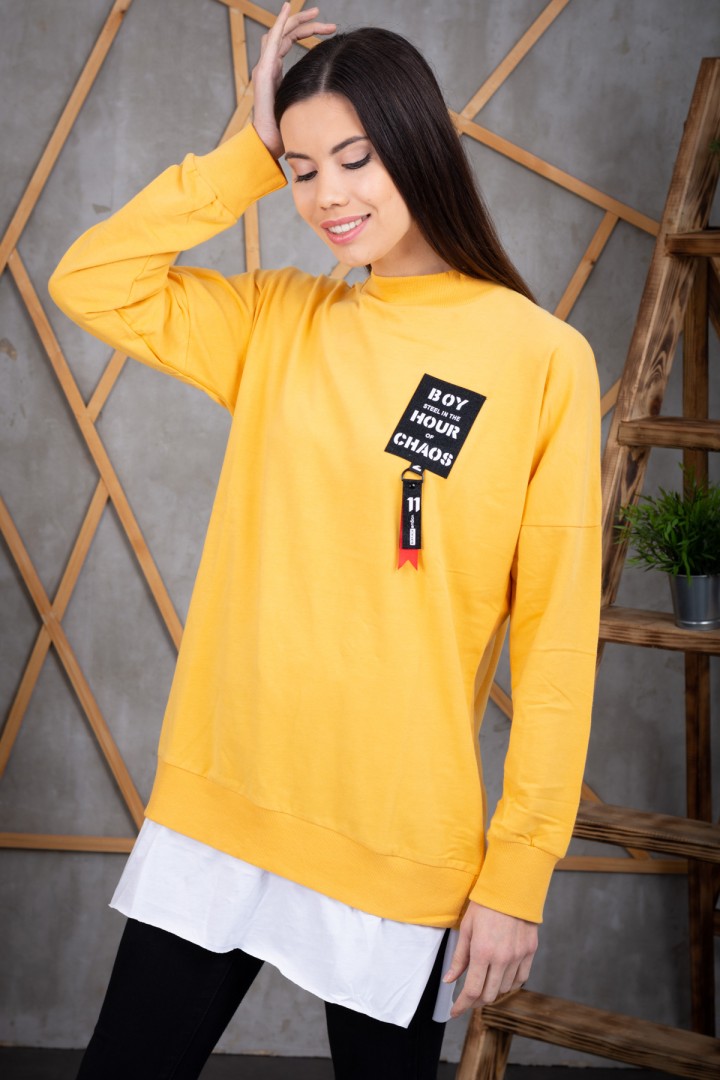 Sarı Eteği Atlet Detay Sweatshirt