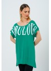 Yeşil Fabulous Baskılı Oversize T-Shirt