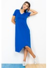 Sax Mavi  Sırtı V Kelebek Detaylı Eteği Asimetrik Kesim Elbise