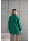 Bayan Yeşil Oversize Tek Cepli Gömlek